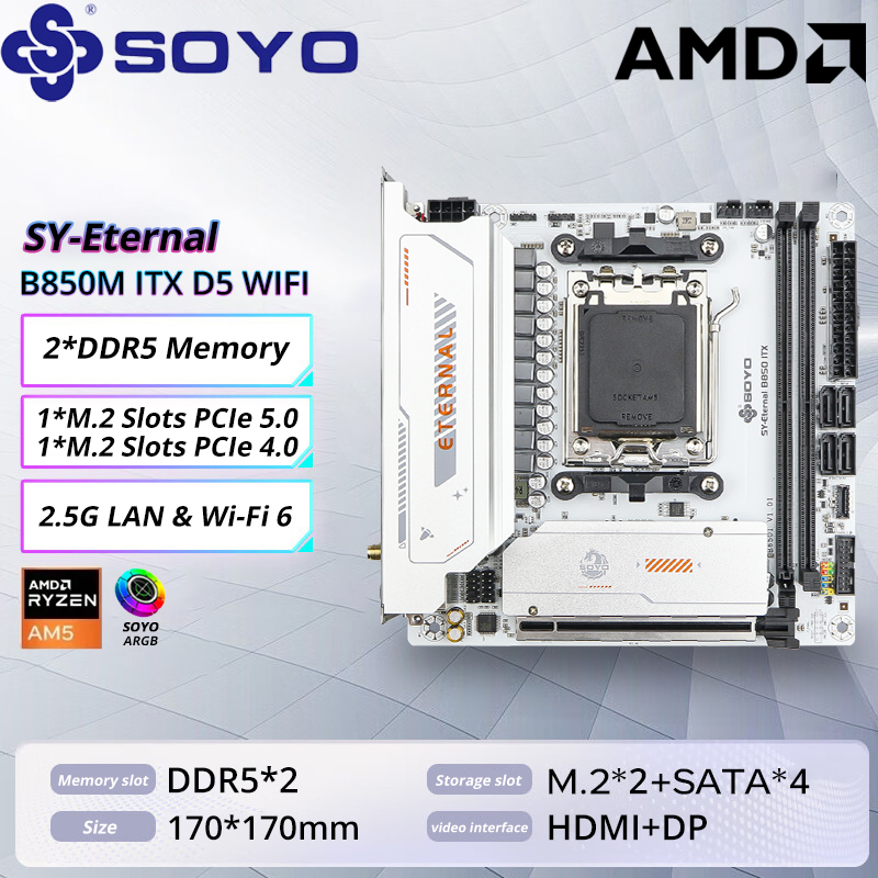 X870E Atx Motherboard - SOYO B850M ARGB Motherboard WIFI6 MINI-ITX