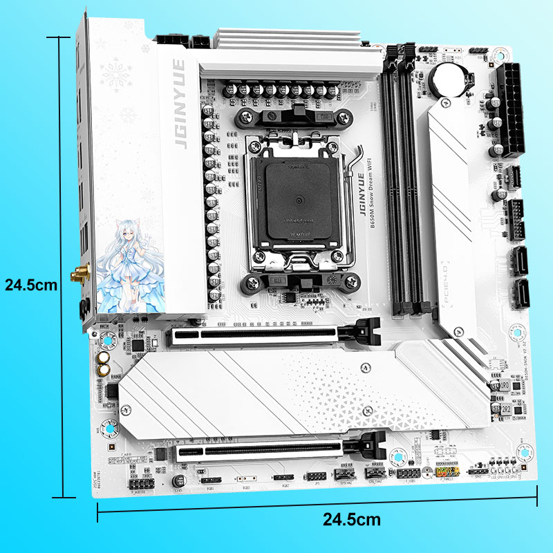 JGINYUE B650M Snow Dream WIFI  - Am5 Micro Atx Pcie 5.0 Motherboard recension och pris
