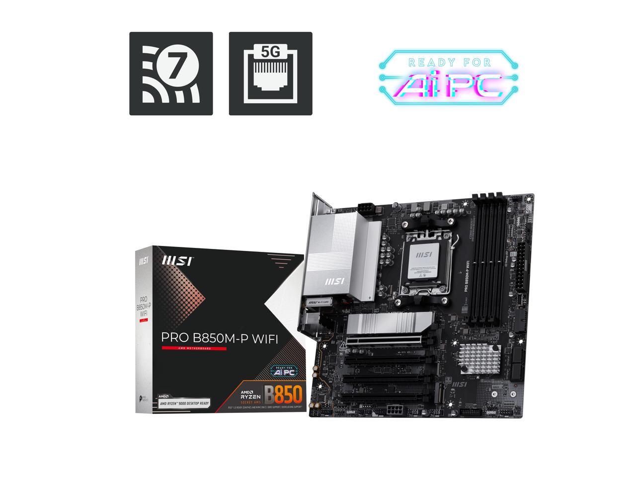 MSI PRO B850M-P WIFI AM5 AMD B - Am5 Micro Atx Pcie 5.0 Motherboard recension och pris