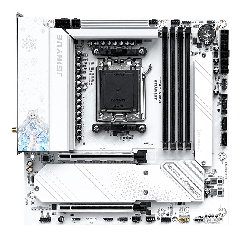 JGINYUE B650E Snow Dream AM5 M - Am5 Micro Atx Pcie 5.0 Motherboard recension och pris
